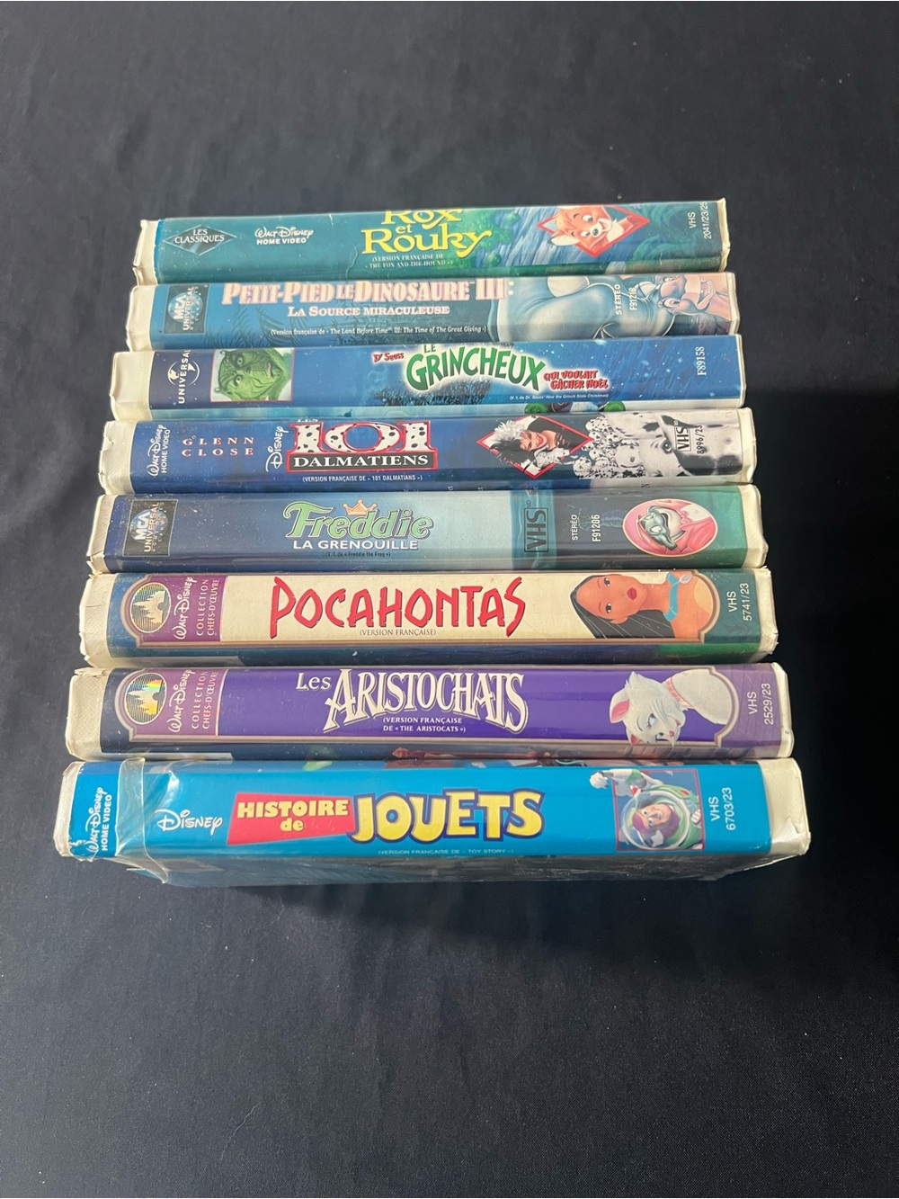 Lot of 8 French Disney & Animated Family VHS Tapes Clamshell Vintage